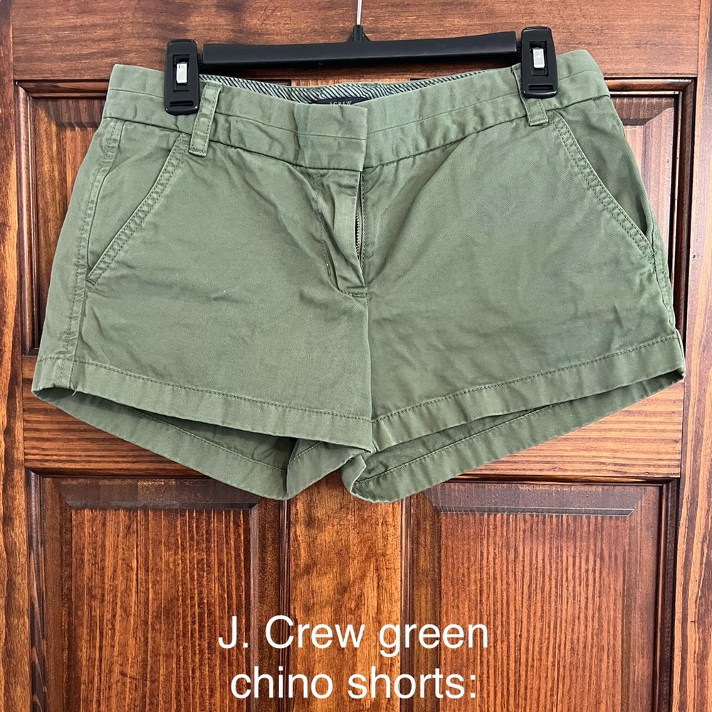 J. Crew Green Chino Shorts